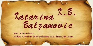Katarina Balzamović vizit kartica